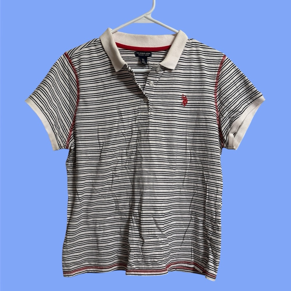 US POLO ASSN Striped Polo Shirt with Embroidered Logo
